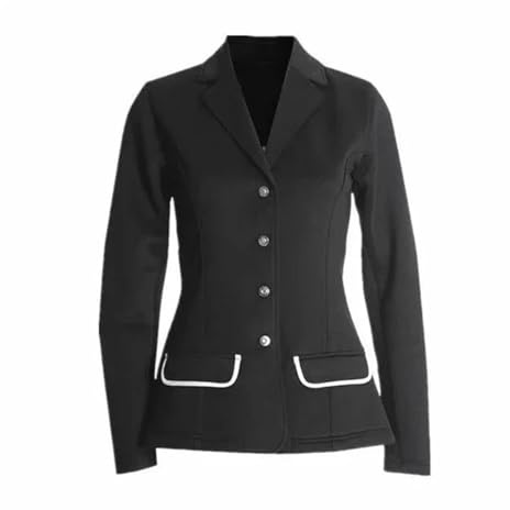 RUWLFE Chaqueta de equitación for niños, ropa infantil, abrigo profesional, blazer, top for jinetes, equipo ecuestre Para EquitacióN(Black color,160)