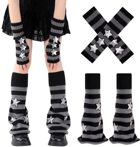 scenicamp Y2K Leg Warmers for Women Star Arm Warmers Streetwear Leg Cover Stretchy Knit Ballet Dance Accessories