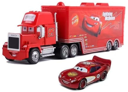 Yestree Rennauto für Kinder, Cars Spielzeug, 2-teiliges Set, Fahrzeuge, Figur, Transporter, Modellauto, Kinder, Geburtstag/Belohnung (Nr.95, B)