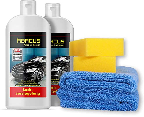 ABACUS® 2 x 500 ml Politex – Sigillante con cera carnauba con panno e spugne (7043)