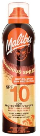 Malibu Sun SPF 6 Continuous Dry Oil Spray for Tanning, 175ml