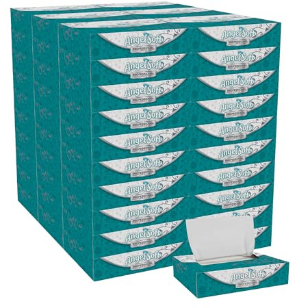 Georgia-Pacific Angel Soft Professional Series 2-Ply Facial Tissue (48550), 50 Sheets Per Box, 60 Tissue Flat Boxes Per Bulk Case