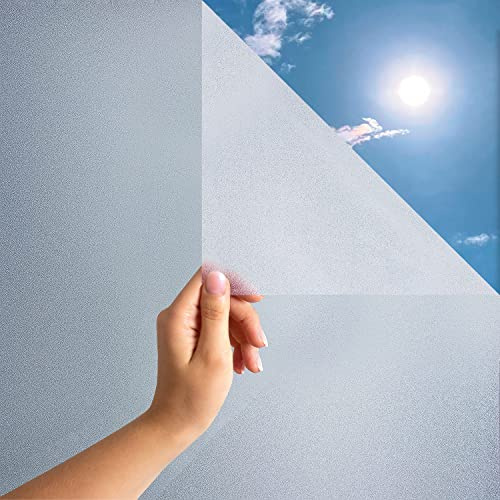 MARAPON® Statisk Fönsterfilm Självhäftande Ogenomskinlig [90x400 cm] Inkl E-Bok med Professionella Tips - Insynsskydd Fönster Film med Anti-UV - Frostat Glas Film - Frostad Film Fönster