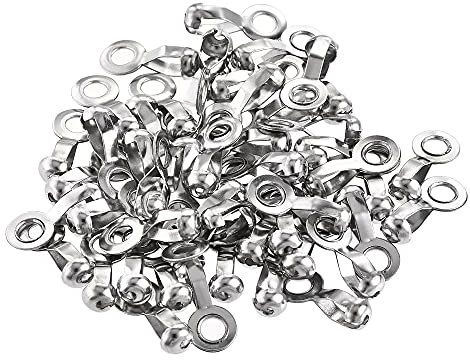 sourcing map Packung mit 50 Kugelkette Stecker Verbinder 3mm 3,2mm Zugschlaufe Crimp Verbindung Edelstahl