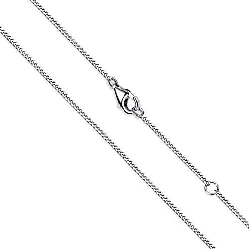 OSTAN Collar Mujer Sin Colgante Cadena Plata 925, Cadena Barbada 1.4 mm - largo 40cm 45cm 50cm 55cm 60cm collar delgado collar largo