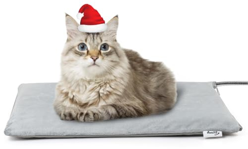 Toozey Tappeto Riscaldante Cani e Gatti Esterno con Copertura Impermeabile e Tubo Anti-Morso, Controllo Temperatura Automatica per Neonato, in Gravidanza, Vecchi, Articolazioni Ferite Animali, 40X50cm