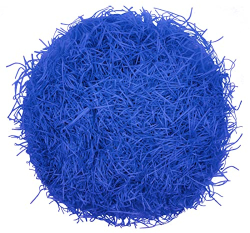 100 g raffia fyllningsmaterial, present, hamper, krossat papper, present, fyllning för fest, hamper, fyllning och presentförpackning för presentförpackning, dekorationer (kungsblå)