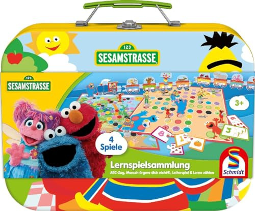 Schmidt Spiele 40640 Collezione di giochi educativi per bambini, Sesame Street Design, collezione di giochi