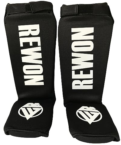 URBANSBEE Paratibia Kick Boxing Muay Thai - Parastinchi da Uomo per MMA,Allenamento,Sparring,Arti Marziali,Boxe,Taekwondo,Karatè - Protezione Completa per Collo del Piede-Shin Guard - Unisex, Adulto