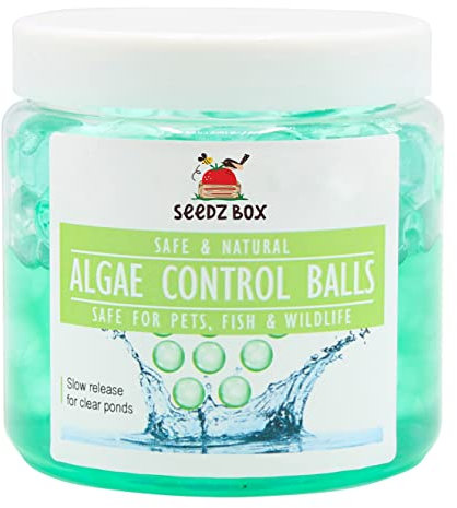 Pond Clear Water Treatment - Pond Algae Remover - Safe For Pets And Fish - Natural Pond Algae Control Balls 300ml - 1 Pot Treats 1350 Litres - Seedzbox