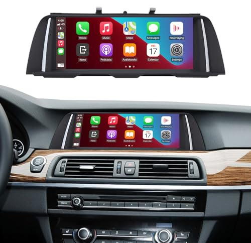 Ninetom 10,25 bilradio Apple CarPlay/Android Auto/Mirror Link/GPS för BMW 5-serie F10/F11 2012-2016 med NBT-pekskärm bilradio, GPS-bilnavigering, integrerad DSP