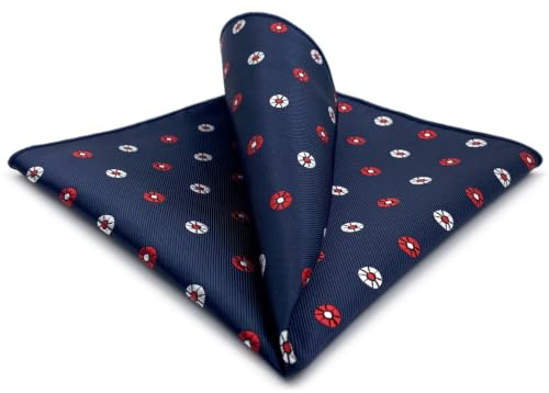 Shlax & Wing Navy Einstecktücher Puntos Herren Seide Einstecktücher Azul Grande 32cm