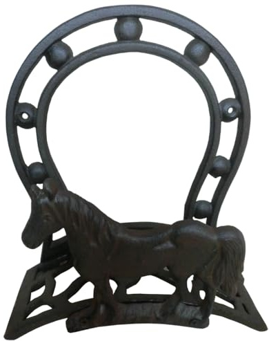 Enrollador Soporte de Manguera Modelo Herradura de Caballo Hierro Fundido Acabado Rústico 28x24x12 cm