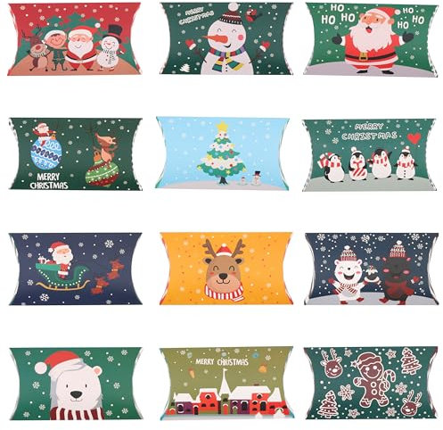 Belle Vous Geschenkbox Weihnachten (36er Pack) - Kleine Karton Geschenkverpackung Box - Geschenkboxen für Party Geschenke Hochzeit Geburtstag - Weihnachtsbox Schachteln