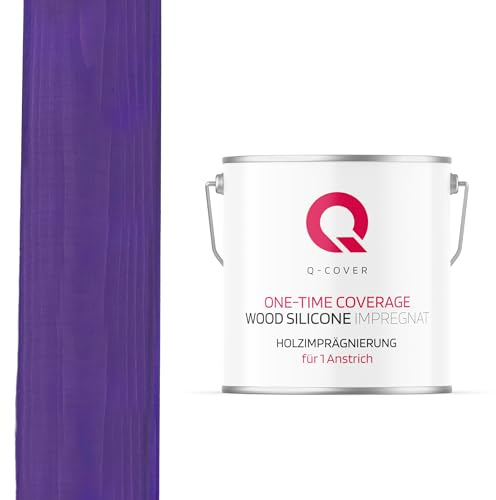 Q-COVER Holzimprägnierung Für 1 Anstrich | Violett 5L | Holzschutz | 2 In 1 | Grundierung Mit Schutz | Farbimprägnierung | Imprägniermittel | Innen & Außen