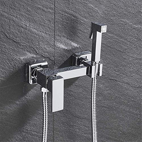 Water-Tap Bath Shower Systems Bidet Shower Faucets, Brass Shower Spray Airbrush Tap, Hot and Cold Mixer Toilet Spray Bidet Tap,Chrome/Chrome