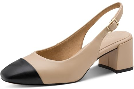 MARCO TOZZI Décolleté da Donna Morbido Plantare Feel Me Fodera Morbida alla Moda, Beige (Biscuit Comb), 40 EU