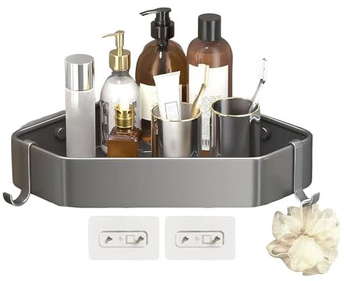 Generisch Organizer per doccia – Scaffale triangolare da bagno | Angolo doccia salvaspazio per vasca da bagno e appartamento