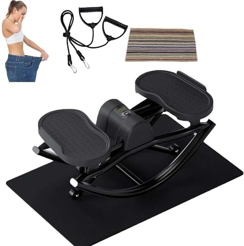 EXSHUING Stepper Laterale, Stepper A Dondolo Laterale Con Contatore Digitale Per Appartamento Casa, Allenamento A Basso Impatto Per Le Articolazioni, Peso Massimo Utilizzabile 120 Kg(Black)