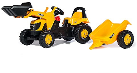 Rolly Toys S2602383 | rollyKid JCB| Kids Pedal Tractor with Loader and Trailer | 23837