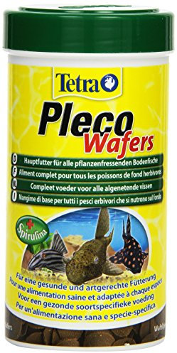 Tetra Pleco Veggie Wafers (Hauptfutter für pflanzenfressende Bodenfische, Alleinfutter mit mineralreicher Zucchini für verbesserte Vitalität), 250 ml Dose