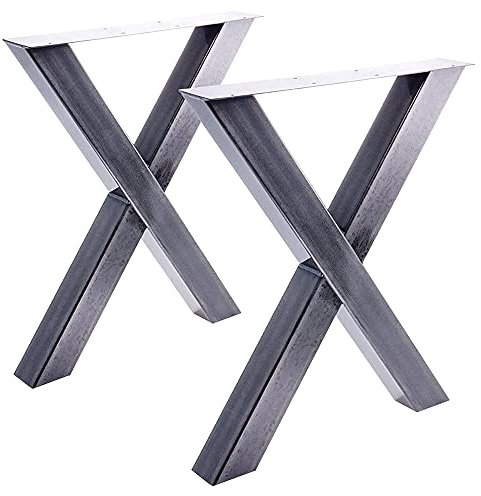 Bentatec 2 x Tischgestell in X Form im Stahl Design