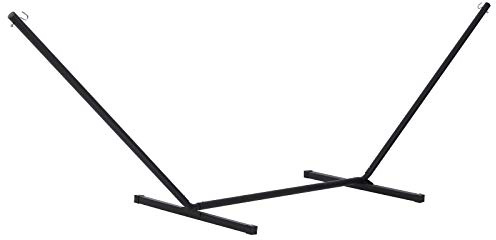 Outsunny Support Pied de Hamac Structure Robuste 3,6 x 0,92 x 1,12 m Noir | Métal Époxy, Extérieur, Compatible Hamacs de 3,3 à 3,6 m