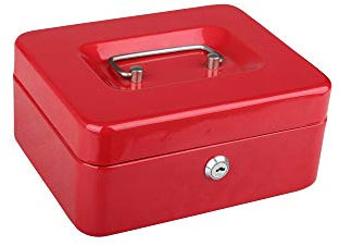 Tech Traders TTCB 8-Inch Metal Cash Box with Money Tray- 2 Keys