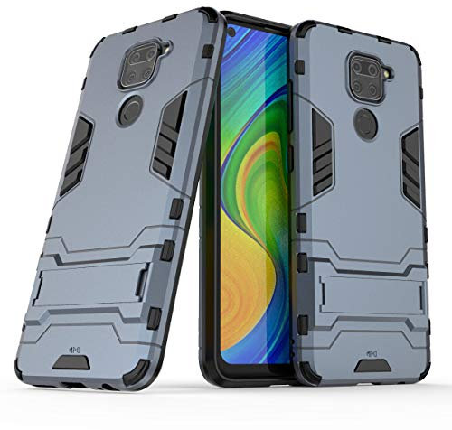 Max Power Digital Funda para móvil Xiaomi Redmi Note 9 con Soporte - Carcasa Híbrida Antigolpes Resistente Rígida Dura Doble Antichoque (Xiaomi Redmi Note 9, Azul Marino)