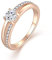 YL Verlobungsring Damen 925 Sterling Silber Ring Damen Zirkonia Rosegold Ringe Silberringe Eheringe Ringe Frauen