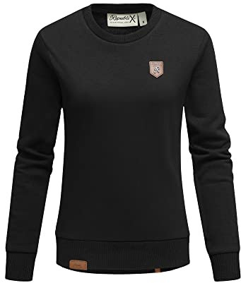 REPUBLIX Damen Kapuzenpullover Sweatjacke Pullover Hoodie Sweatshirt RD-005 Schwarz S