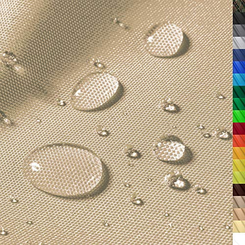 1buy3 – vattentätt polyestertyg Premium med 8,450 mm vattenpelare för tält, presenningar, överdrag, utomhuskläder & Co – mått 100 x 160 cm – slitstarkt och lätt att rengöra (färg 03/beige)