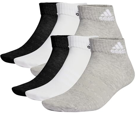 adidas IC1307 T SPW ANK 6P Calzini Unisex Adulto medium grey heather/white/black Taglia XS