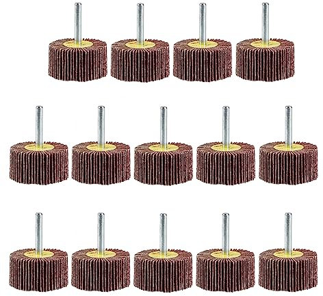 NACX 6mm x 30mm Abrasive Flap Wheel Sander Set Mounted Flap Wheels, 80 Grit 1/4'' Round Shank, 14Pcs