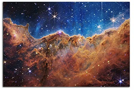 James Webb Space Telescope Cosmic Cliff Carina Nebula Poster Wall Art Picture Print Canvas Painting for Astronomy Enthusiasts Room Wall Decor (12x18inch(30x45cm),No Framed)