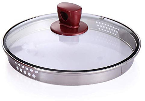 Coperchio per casseruola Coperchio per pentole Vetro temperato Pentola per Latte Pentola per zuppe Coperchio antitrabocco Trasparente visibile (20 cm)