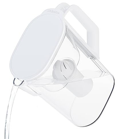 Wessper Wasserfilterkanne mit Filterkartusche 2.7 Liter, Passt durch die Kühlschranktür, BPA-frei, Wasserkaraffe mit Filter, Kompatibel mit Brita Classic Filtern, Weiß