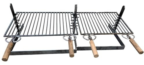 GRIGLIA BISTECCHIERA PER BARBECUE IN FERRO GRATICOLA PESANTE 100x40 CM REGOLABILE IN ALTEZZA