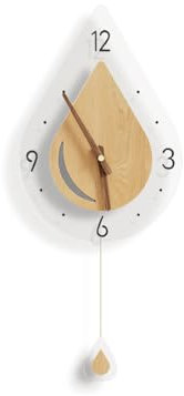LANMOU Wanduhren Modern Wohnzimmer, Pendeluhr Wanduhr 30x70CM Mit Massivholz-Zifferblatt, Wohnzimmeruhren für die Wand, Lautlos Ohne Tickgeräusche, Wassertropfen Design