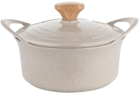 FLORINA Aluminiumkastrull OSLO 6,7 l 28 cm Diameter I Keramisk Non-Stick Beläggning I Ergonomiskt Softgrip-Handtag I Värmetålig | Kastrull lämplig för Induktions-, Gas- och Elektriskaspisar