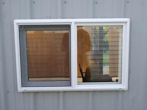 Finestre finestra scorrevoli 120 110 100 90 80 70 60 50 40 CM Finestra Piccola Per Seminterrato Bagno Cucina E Garage, Finestra Scorrevole Orizzontale Con Zanzariera, Vetro E Serratura(White,WxH 110x3