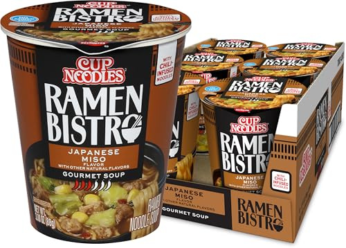 Nissin Cup Noodle Ramen Bistro Japanese Miso 3 oz (Pack of 6)