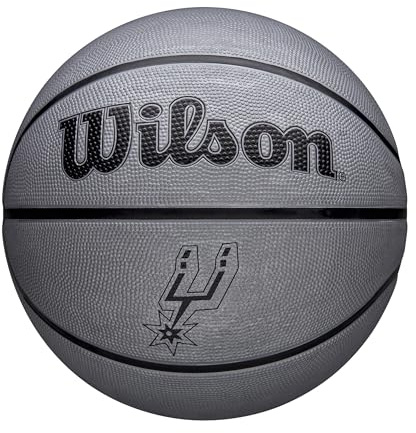 Wilson Balón NBA Team Tribute Solid, Costuras Profesionales, Estabilidad y Cubierta de Rendimiento, Juego al Aire Libre, Todas Las Superficies, Equipo: Los Angeles Lakers, Color: Amarillo, Talla: 5