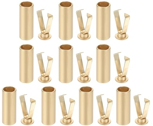 PATIKIL Skosnöre spetsar, 10-pack zinklegering skosnöre huvud cylindriska spetsar snören ände ersättning för skosträng reparation kläder byxor sträng gör-det-själv, mörkt guld, Mörkt guld, En Storlek