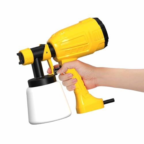 Handheld Electric Paint Sprayer - 800ml Cups, 3 Spray Modes, Adjustable Flow for Even Coverage - Suitable for Walls, Ceilings, Floors, Wood And Metals - DIY And Professional Use,Yellow
