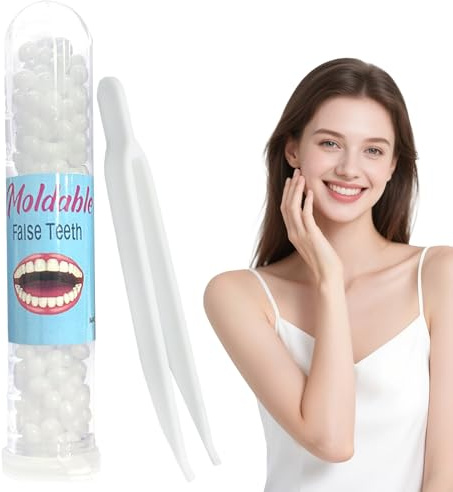 10 ml Kit Otturazione Denti, Kit di Riempimento Temporaneo Cemento per Dente, Perline Temporanee di Riparazione dei Denti per Otturazioni,Cavità e Dente Scheggiati, Halloween Cosplay