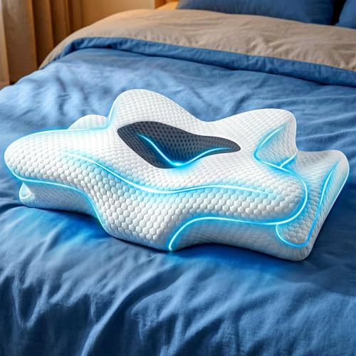 Sleep Doctor Approved Cervical Neck Pillow for Sleeping, Ergonomic Contour Side Sleeper Pillows for Adults, Cooling Orthopedic Pillow for Pain Relief Support, Memory Foam Pillows Back Stomach Sleepers