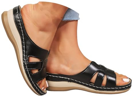 Generisch Chaussures Femme Été 2026 Sandales Orthopédique Femmes Été De Marche Femme Confortable Confortables Plateforme Chaussures Anti'dérapantes Respirantes Bohême Bout Ouvert Avec Talon Bloc