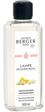 Maison Berger - Refill für Lampe Berger Fleur d'Oranger - Gebrauchsfertig - Reinigt und beduftet - Feine, gleichmäßige und lang anhaltende Beduftung - 500ml