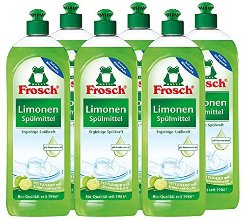 6x Frosch Spülmittel 750 ml mit fettlösenden Limonen-Extrakten